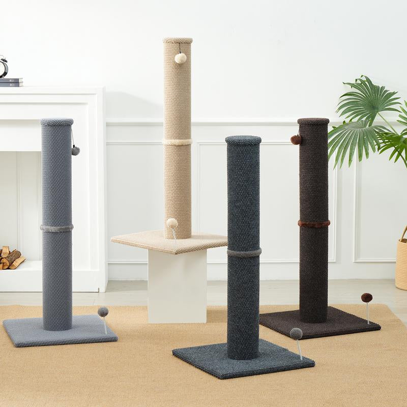 Tiktokshopblackfriday MADE 4 PETS Tall Cat Scratching Post for Indoor Cats Gray Large with Replaceable Toys & Sturdy Base 41-Inch High Space-Saving Design Imitation Sisal Solid Construction Vertical Scratcher