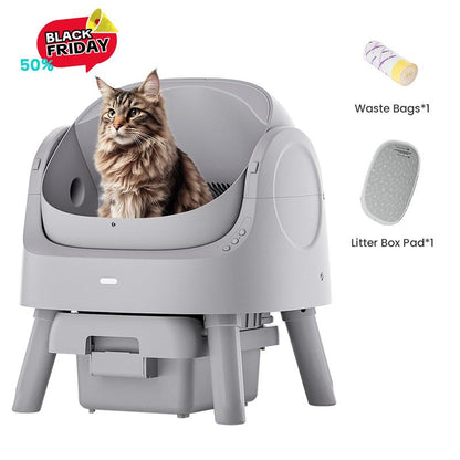 Autoscooper 11 by Petpivot Self Cleaning Cat Litter Box, Open-Top Automatic Litter Box for Multiple Cats with Safety Sensors, Includes Liner Bags and Litter Mat