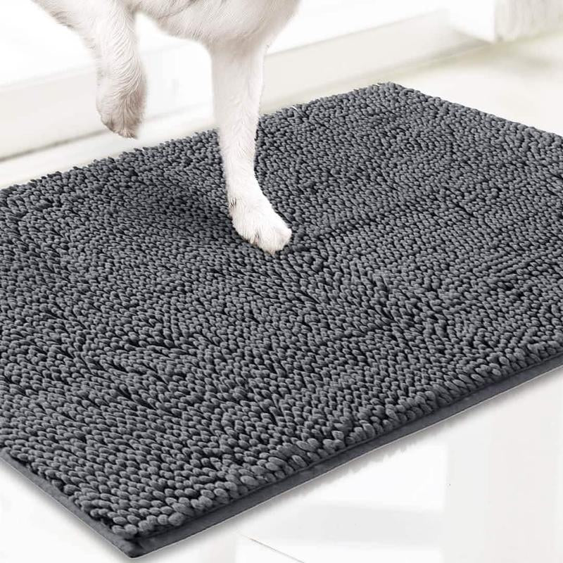 Muddy Mat® Featured on Television – Highly Absorbent Microfiber Dog Door Mat for Muddy Paws, Non-Slip Washable Pet Rug, Quick-Dry Chenille Entryway Carpet, Machine Washable Indoor/Outdoor Mat