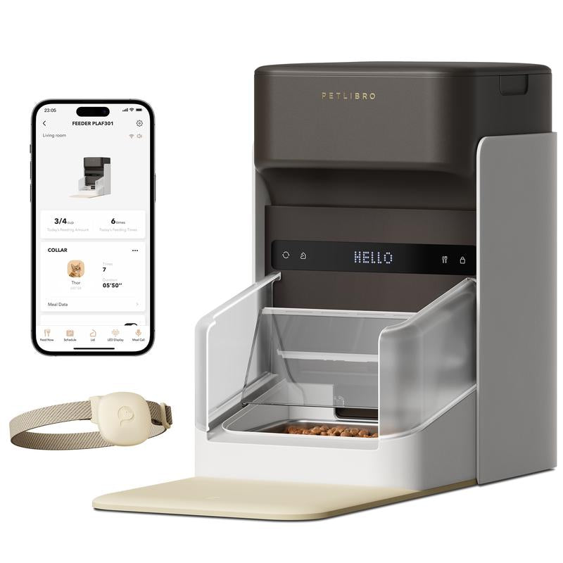 PETLIBRO RFID Automatic Cat Feeder,5G Wi-Fi Pet Feeder with 3L Capacity, App Control, and Collar Tag Sensor for 1-10 Programmable Meals