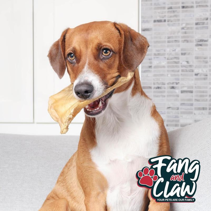 Fang & Claw Water Buffalo Ears for Dogs - 5-Inch Whole Ears, Long-Lasting Natural Dog Chews Healthy Pet High Protein Treats
