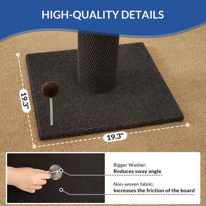 Tiktokshopblackfriday MADE 4 PETS Tall Cat Scratching Post for Indoor Cats Gray Large with Replaceable Toys & Sturdy Base 41-Inch High Space-Saving Design Imitation Sisal Solid Construction Vertical Scratcher