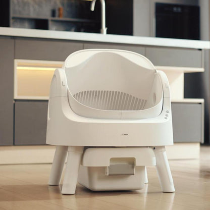 Autoscooper 11 by Petpivot Self Cleaning Cat Litter Box, Open-Top Automatic Litter Box for Multiple Cats with Safety Sensors, Includes Liner Bags and Litter Mat