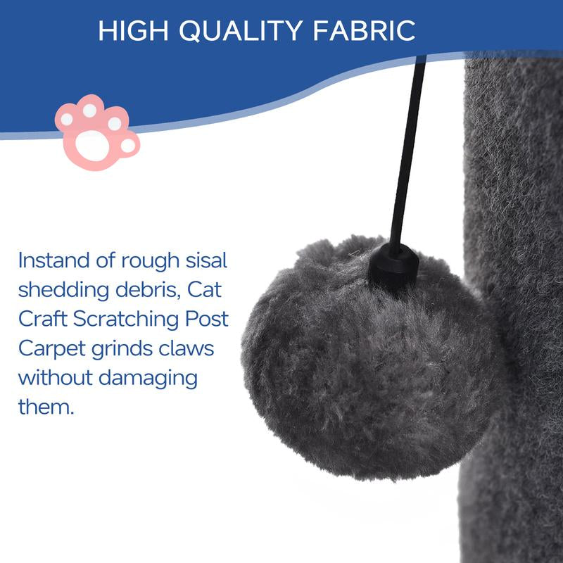 Tiktokshopblackfriday MADE 4 PETS Tall Cat Scratching Post for Indoor Cats Gray Large with Replaceable Toys & Sturdy Base 41-Inch High Space-Saving Design Imitation Sisal Solid Construction Vertical Scratcher