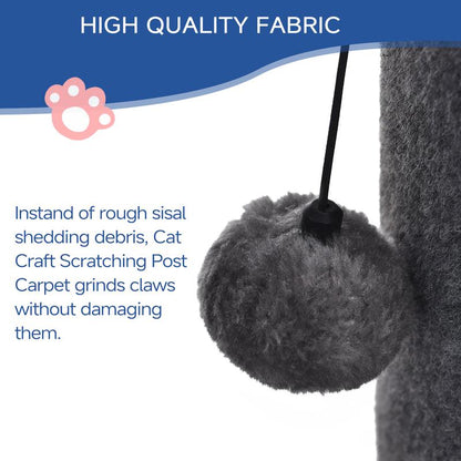 Tiktokshopblackfriday MADE 4 PETS Tall Cat Scratching Post for Indoor Cats Gray Large with Replaceable Toys & Sturdy Base 41-Inch High Space-Saving Design Imitation Sisal Solid Construction Vertical Scratcher