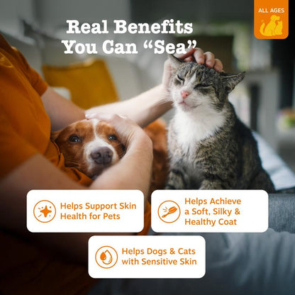 Zesty Paws Wild Alaskan Salmon Oil with EPA & DHA, Omega-3 Fish Oil for Dogs & Cats, Healthy Skin & Coat