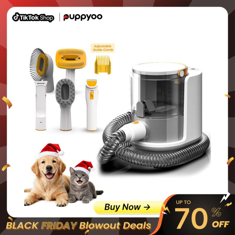 Puppyoo Pet Grooming and Vacuum Cleaner for Dogs and Cats ，12000Pa Vacuum Brush for Shedding Grooming, 1.5L Dust Cup, 4M Power Cord Length, Pet Products, Dog & Cat Hair Vacuum Groomer, Clipper & Hair Remover Roller for Dogs & Cats#Tiktokshopbacktoschool