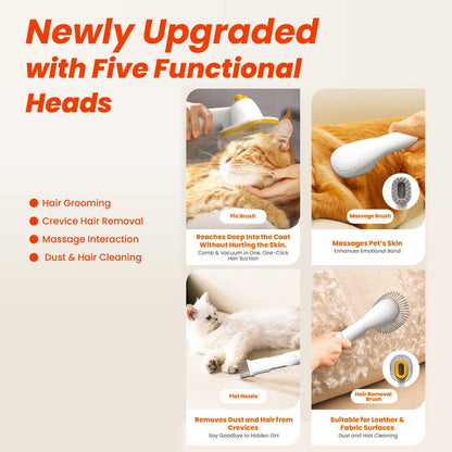 Puppyoo Pet Grooming and Vacuum Cleaner for Dogs and Cats ，12000Pa Vacuum Brush for Shedding Grooming, 1.5L Dust Cup, 4M Power Cord Length, Pet Products, Dog & Cat Hair Vacuum Groomer, Clipper & Hair Remover Roller for Dogs & Cats#Tiktokshopbacktoschool