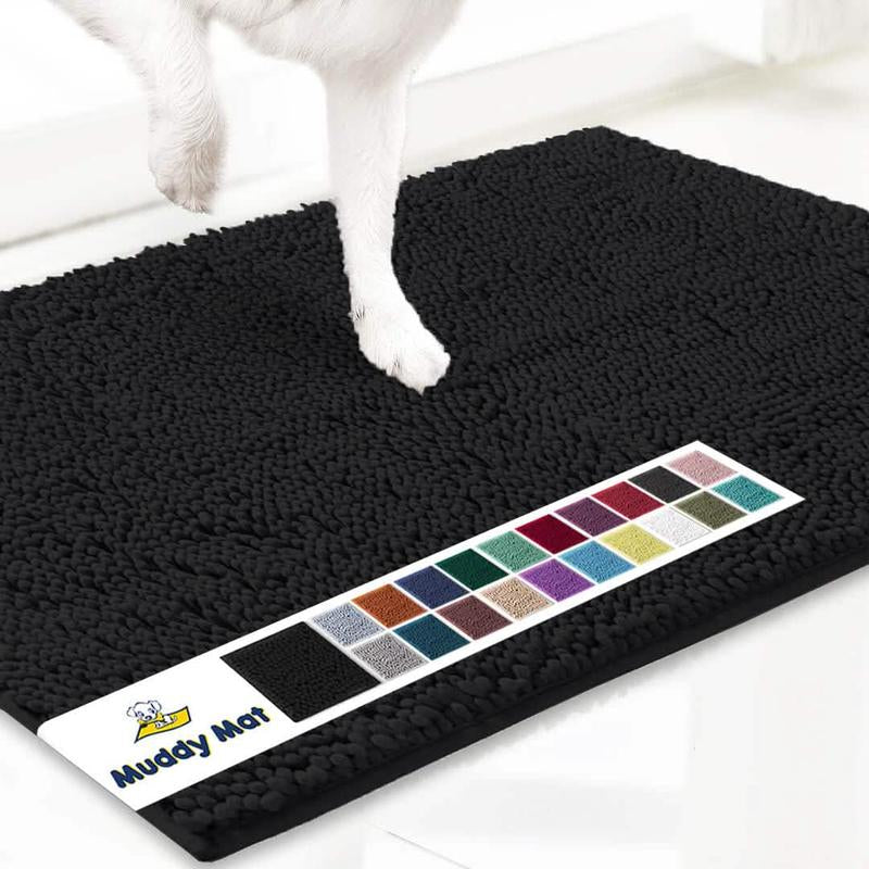 Muddy Mat® Featured on Television – Highly Absorbent Microfiber Dog Door Mat for Muddy Paws, Non-Slip Washable Pet Rug, Quick-Dry Chenille Entryway Carpet, Machine Washable Indoor/Outdoor Mat