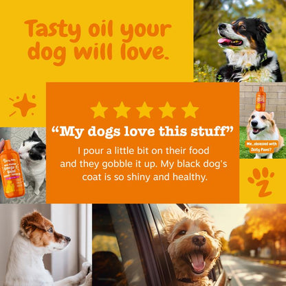 Zesty Paws Wild Alaskan Salmon Oil with EPA & DHA, Omega-3 Fish Oil for Dogs & Cats, Healthy Skin & Coat