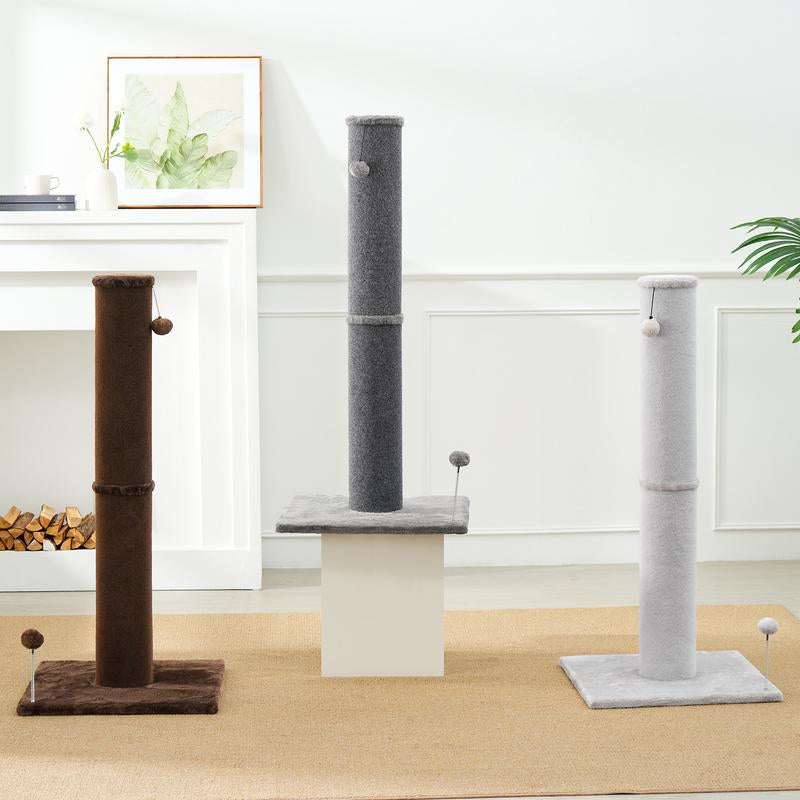 Tiktokshopblackfriday MADE 4 PETS Tall Cat Scratching Post for Indoor Cats Gray Large with Replaceable Toys & Sturdy Base 41-Inch High Space-Saving Design Imitation Sisal Solid Construction Vertical Scratcher