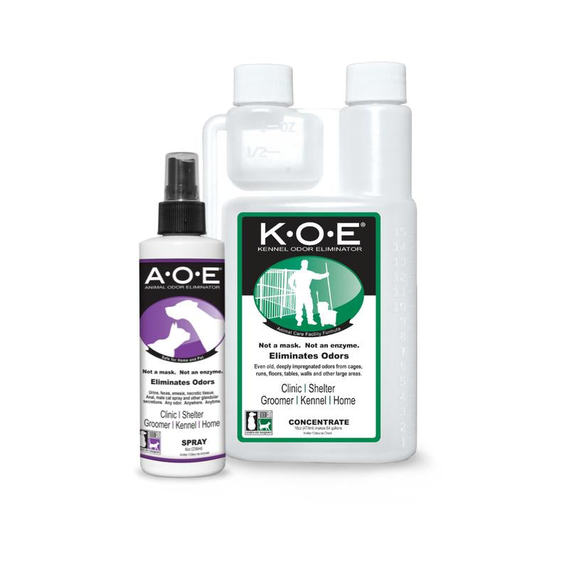 Basic Pet Care Kit with Spray [2 Piece] A.O.E. 8Oz Spray and Apricot K.O.E. 16Oz Concentrate