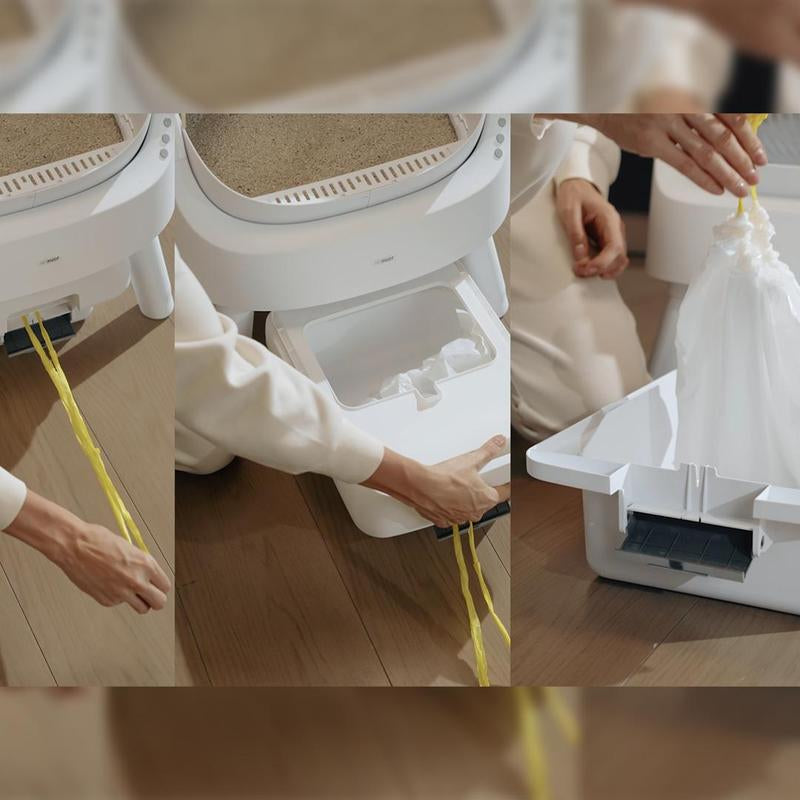 Autoscooper 11 by Petpivot Self Cleaning Cat Litter Box, Open-Top Automatic Litter Box for Multiple Cats with Safety Sensors, Includes Liner Bags and Litter Mat