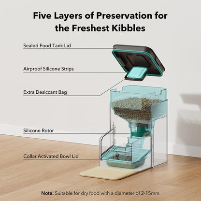 PETLIBRO RFID Automatic Cat Feeder,5G Wi-Fi Pet Feeder with 3L Capacity, App Control, and Collar Tag Sensor for 1-10 Programmable Meals