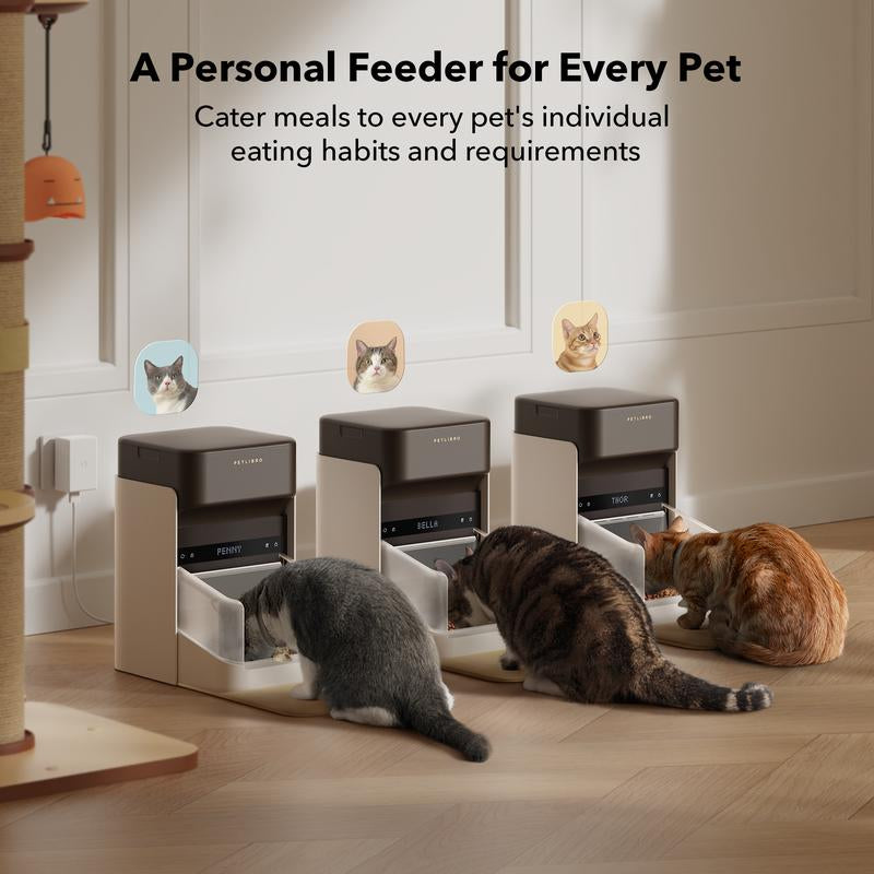 PETLIBRO RFID Automatic Cat Feeder,5G Wi-Fi Pet Feeder with 3L Capacity, App Control, and Collar Tag Sensor for 1-10 Programmable Meals