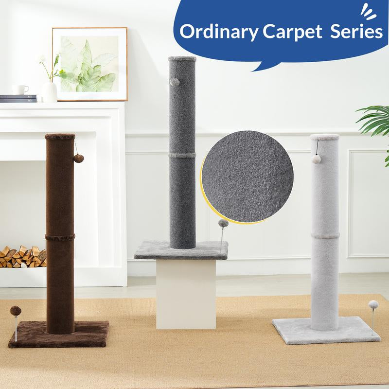 Tiktokshopblackfriday MADE 4 PETS Tall Cat Scratching Post for Indoor Cats Gray Large with Replaceable Toys & Sturdy Base 41-Inch High Space-Saving Design Imitation Sisal Solid Construction Vertical Scratcher