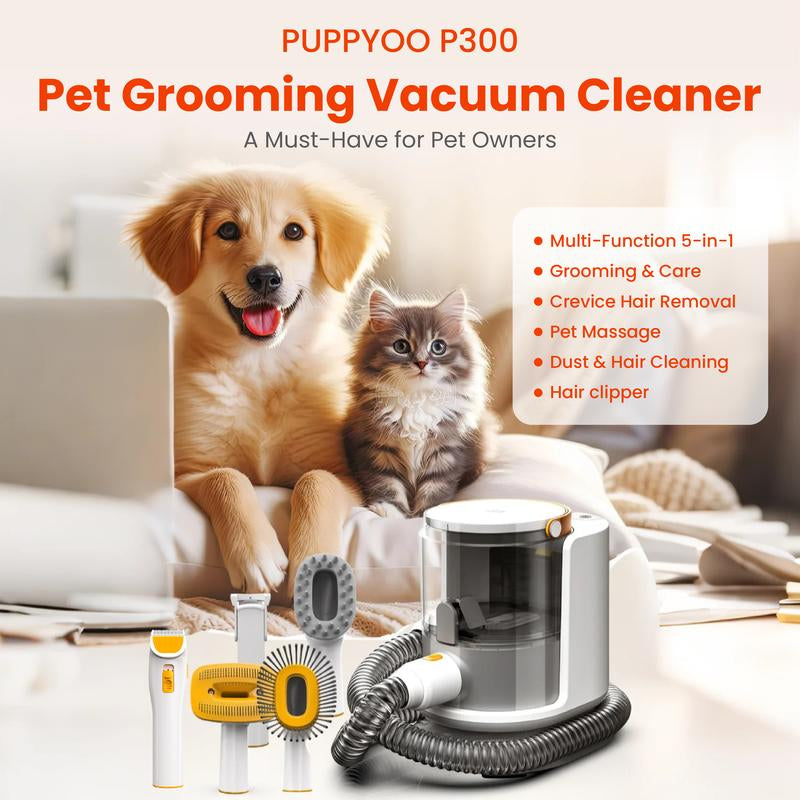 Puppyoo Pet Grooming and Vacuum Cleaner for Dogs and Cats ，12000Pa Vacuum Brush for Shedding Grooming, 1.5L Dust Cup, 4M Power Cord Length, Pet Products, Dog & Cat Hair Vacuum Groomer, Clipper & Hair Remover Roller for Dogs & Cats#Tiktokshopbacktoschool